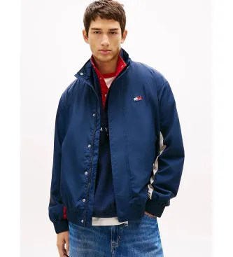 Tommy Jeans för män. DM0DM22738 Vattenavvisande jacka med blå logotyp på ryggen (S), Casual, Nylon
