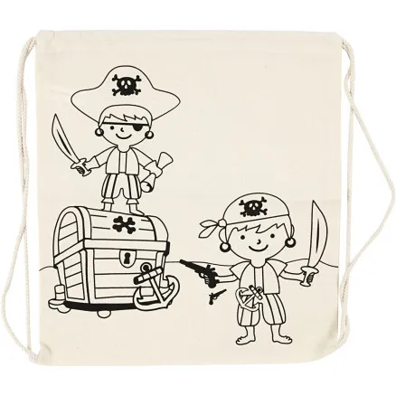 Creativ Company Color your own Cotton Gym Bag Pirates