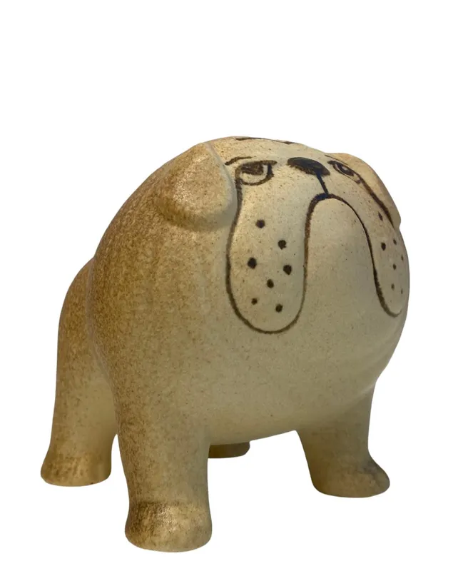 Gustavsberg- Figurin – Kennel – bulldog brun Midi design Lisa Larson