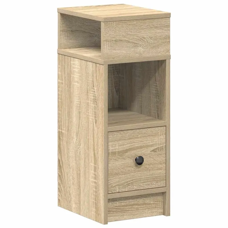 vidaXL Sängbord med låda sonoma-ek 25x31x66 cm