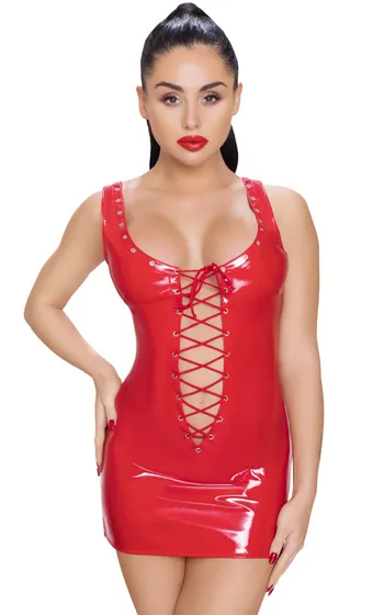 Vinyl Dress Red Small