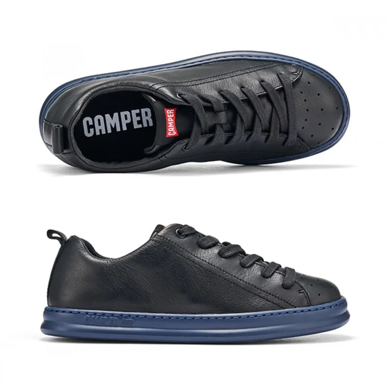 Camper för män. K100226-017 Runner läderskor svart (39), Hud, Karta, Nyckelband, Casual
