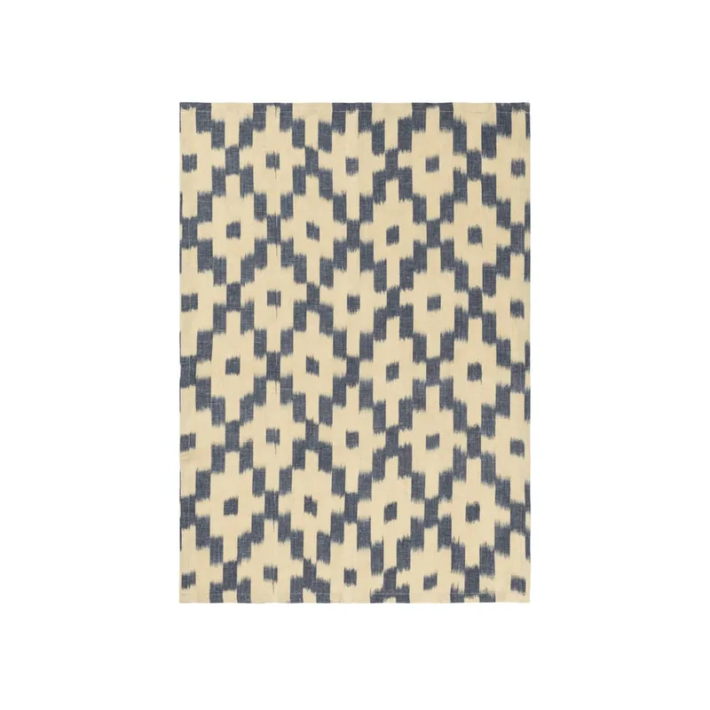 Ferm Living, Ikat Kökshandduk – Ink Blue/Off-white