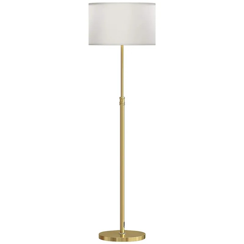 Justerbar golvlampa med fjärrkontroll - guld, tygskärm