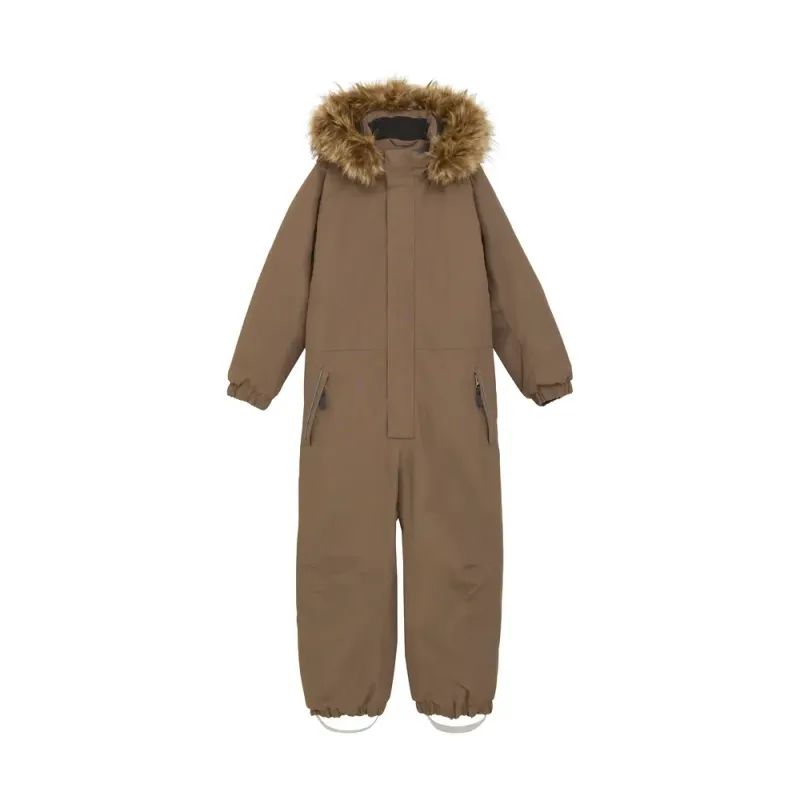 Color Kids Kids’ Coverall With Fake Fur Fossil