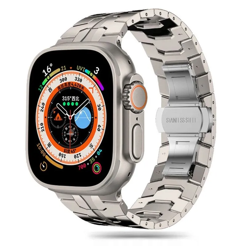 Tech-Protect Stainless Line Bracelet for Apple Watch 4 / 5 / 6 / 7 / 8 / 9 / SE / Ultra 1 / 2 (42/44/45/49 mm) – Titanium