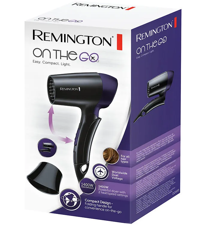 REMINGTON Hårtork D2400 Travel Dryer – 1400 W