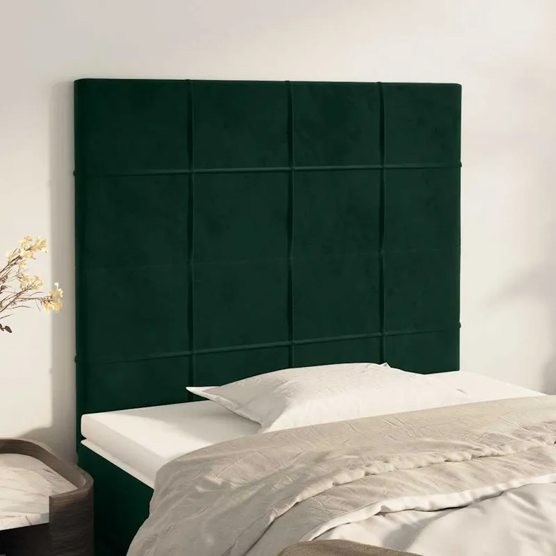 vidaXL Sänggavel mörkgrön 100x5x118/128 cm sammet (#2413)