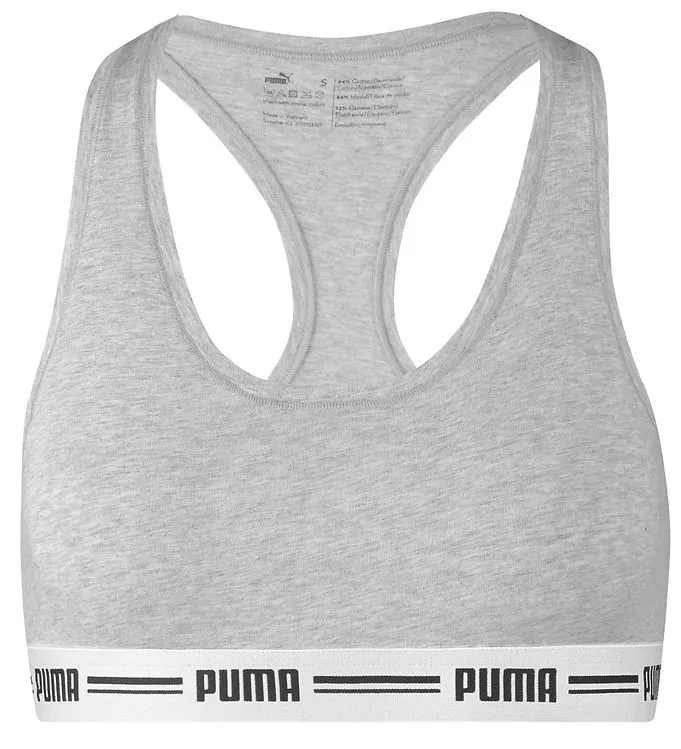 Puma BH Iconic Racer Back Bra Grå Small Dam