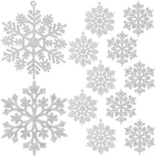 Julgranskulor Snöflingor 12-pack Vit