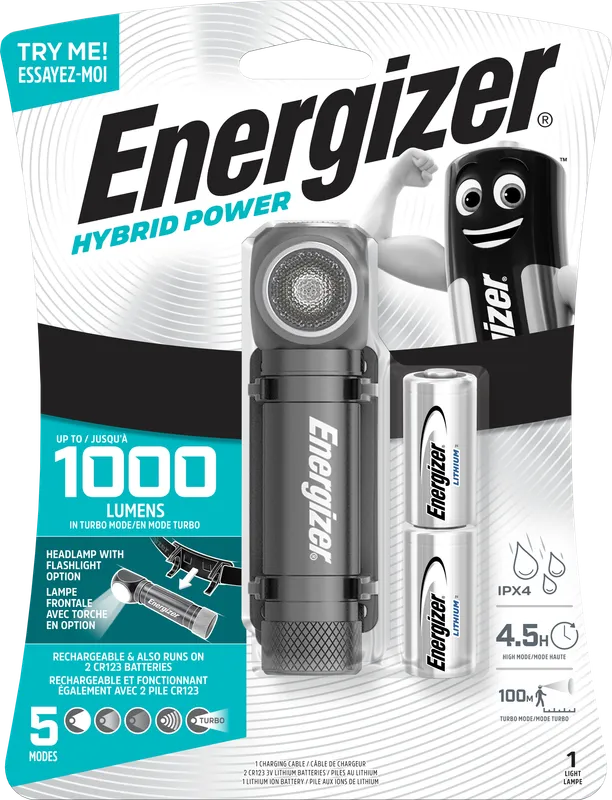 Energizer Hybrid Power Handlampa 1000 lm