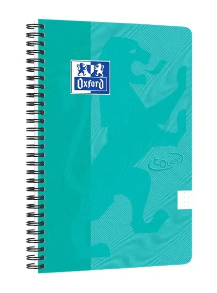 Oxford Touch Anteckningsbok B5 dot/punkt -rutat 5mm soft touch omslag dubbelspiral 180 sidor