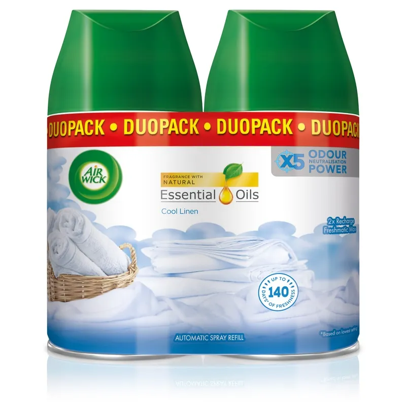 Air Wick Freshmatic Doftspridare Refill Duopack Cool Linen 2×250 ml