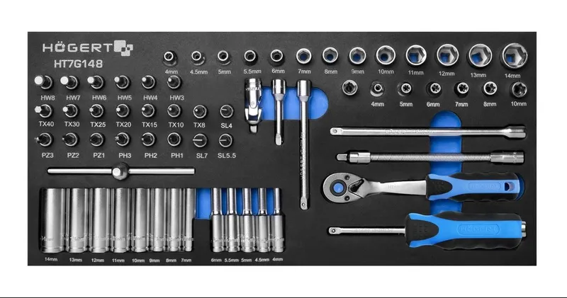 Hylsnyckelsats Hogert Technik HT7G148