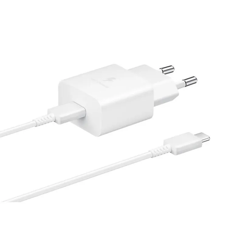 Nätladdare usb-c 15w pd afc + usb-c-kabel vit