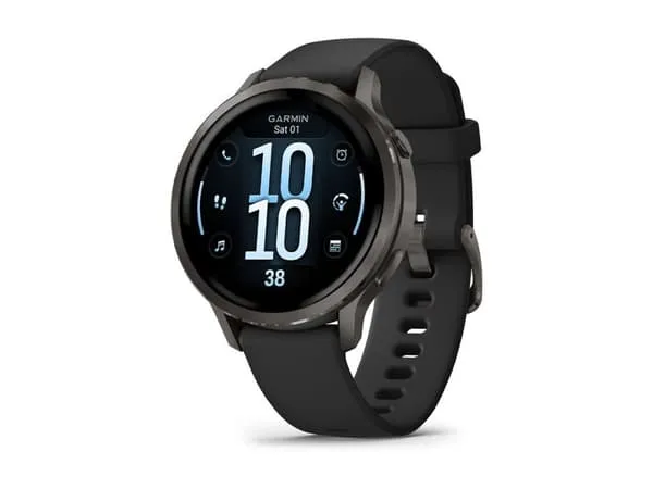 Garmin Venu 4 smartklocka 41 mm 1,2″ AMOLED, skiffergrå, svart silikonarmband