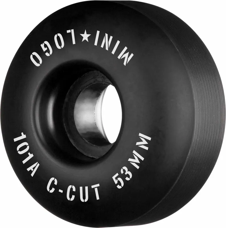 Mini Logo Skateboard Wheels C-cut 53mm 101A Svart 4-pack