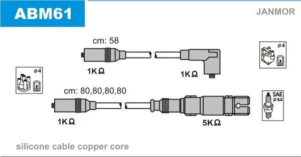 Tändkabelsats JANMOR ABM61