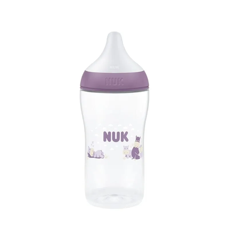 Nuk Nappflaska - Perfekt matchning - 260 ml - Flodhäst - Lila