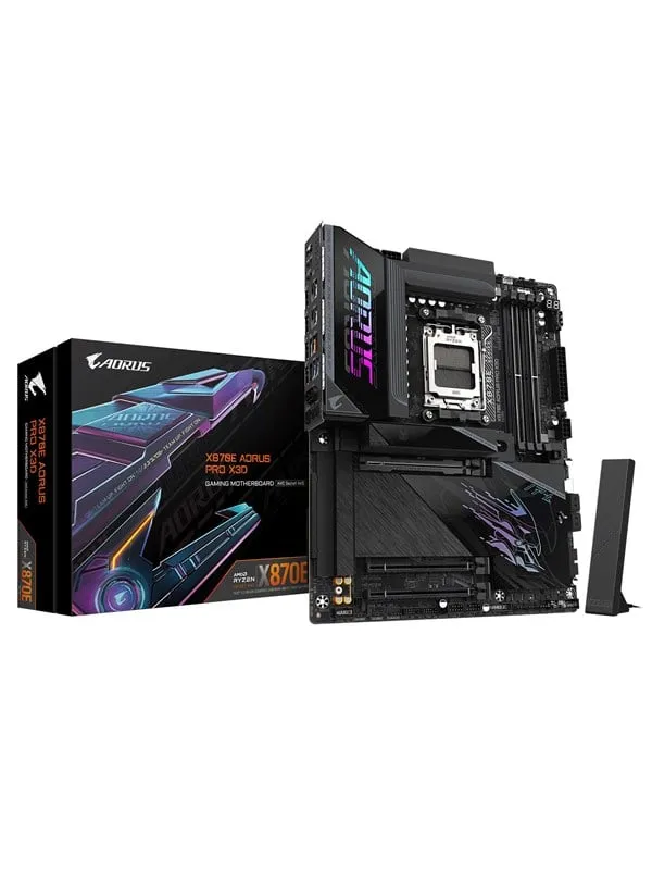Gigabyte X870E Aorus Pro X3D Moderkort - AMD X870E - AMD AM5 - DDR5 RAM - Atx