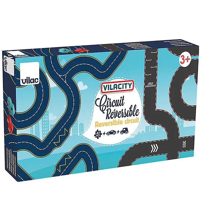 Vilac Bilbana - Vilacity Vändbar Racerbana - 42 Delar