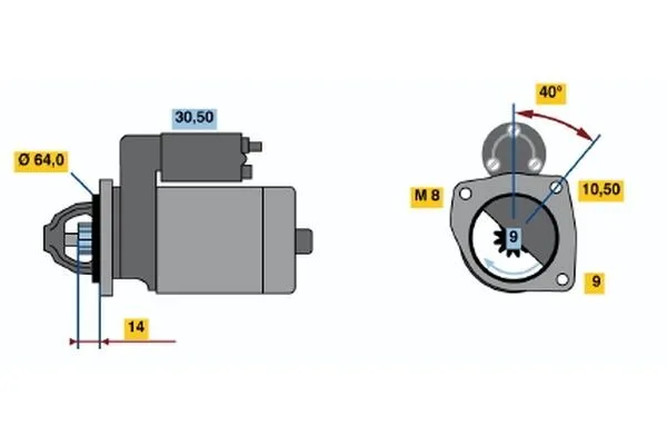 BOSCH 0 986 019 291 Startmotor