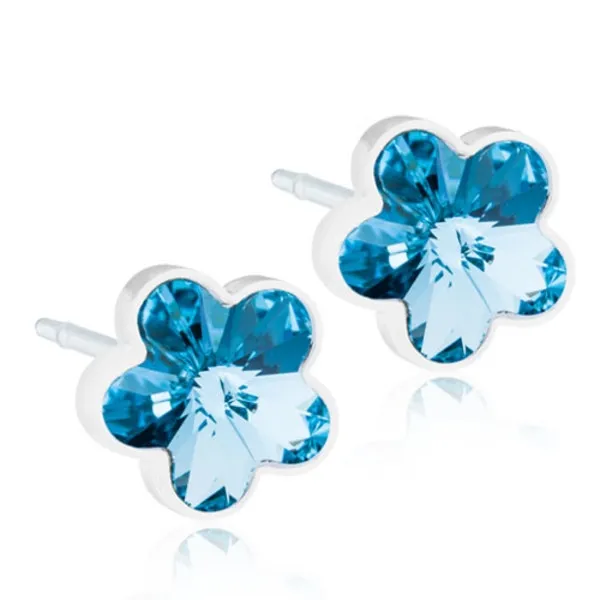 Blomdahl Örhängen Mp Flower, Aquamarine, 6 mm 1 par