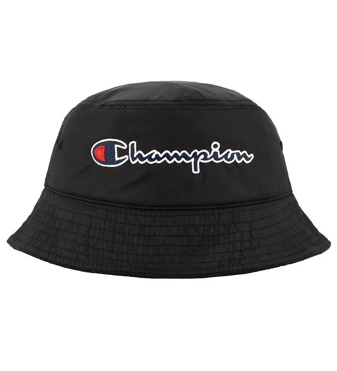 Champion Bucket Hat m. Foder – Svart m. Logo