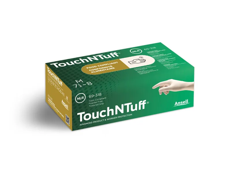 Ansell 69-318 Engångshandske Latex, Opudrad, 100-pack 9,5-10