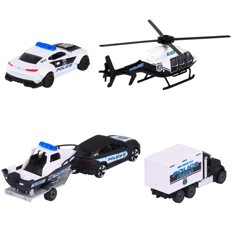 Majorette Police Force, Modellbilsset, Förmonterad, Alla, Metall, Police Force, 3 År