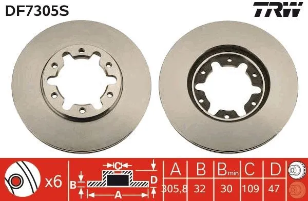 Bromsskiva TRW DF7305S