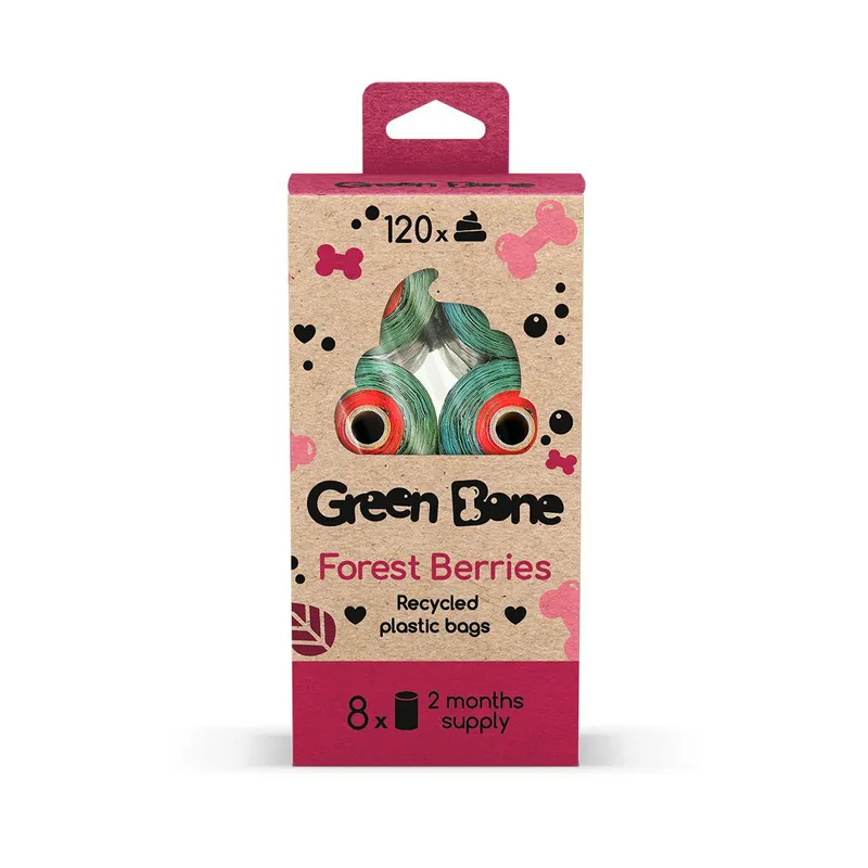 Green Bone Bajspåsar Forest berries 8-pack