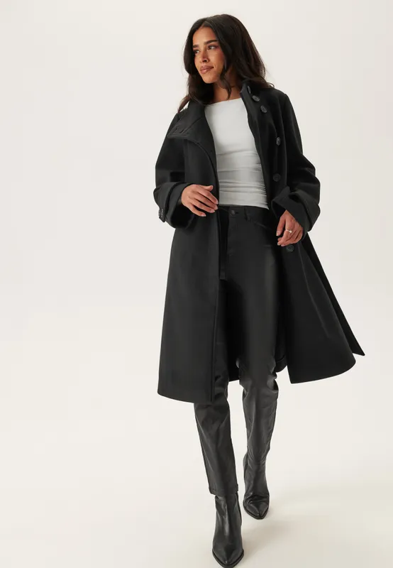High Neck Midi Coat (#6370)
