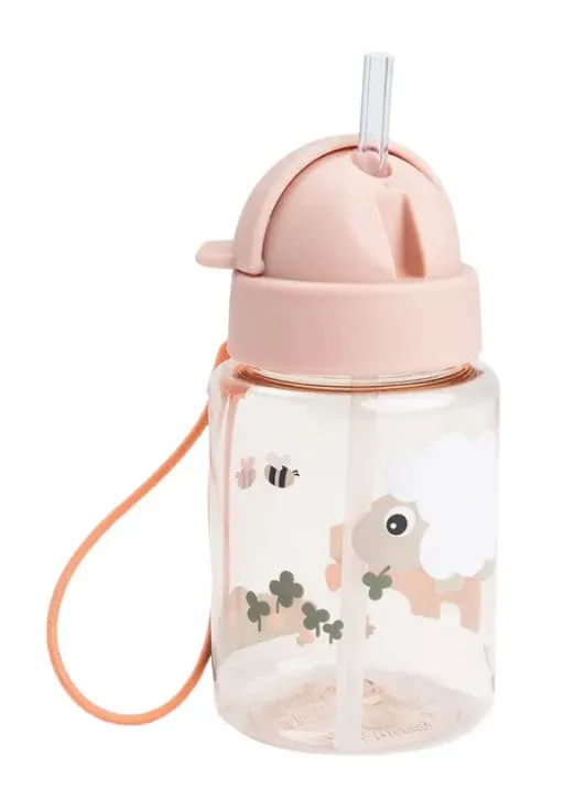 Done by Deer Vattenflaska m. Sugrör - Tiny Farm - 280ml - Powder