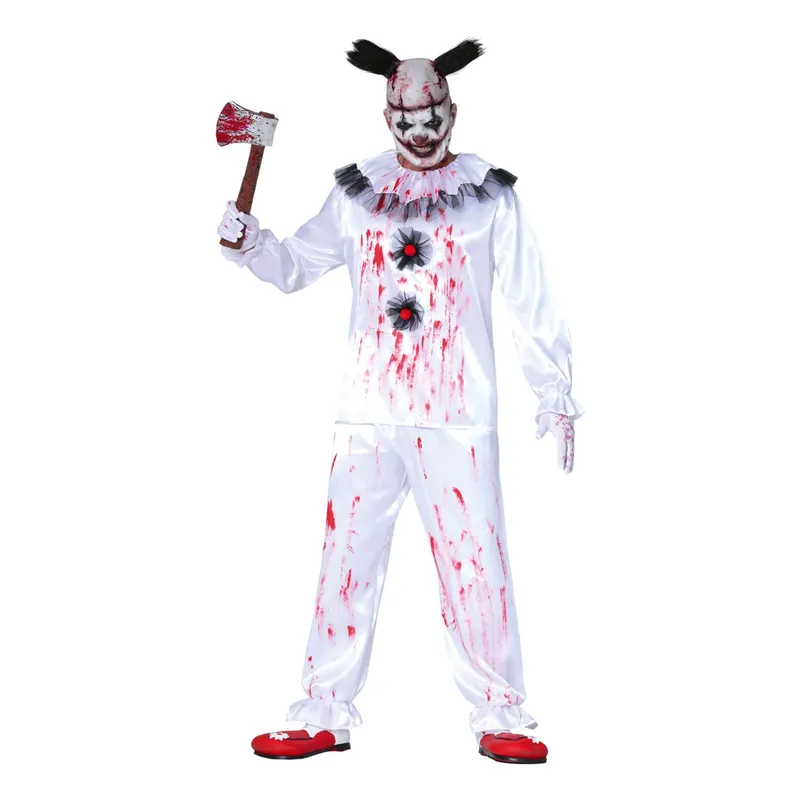 Mördarclown Vit Maskeraddräkt – Medium