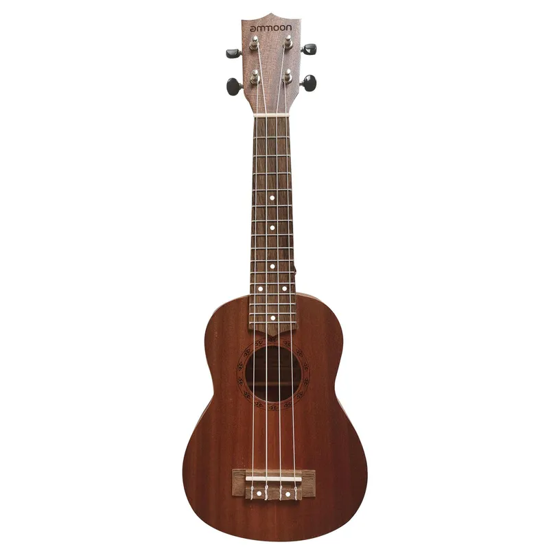 Ammoon21 tums akustisk sopran Ukelele Uke Sapele Trä Stämstift i öppen stil för nybörjare Pojkar Flickor