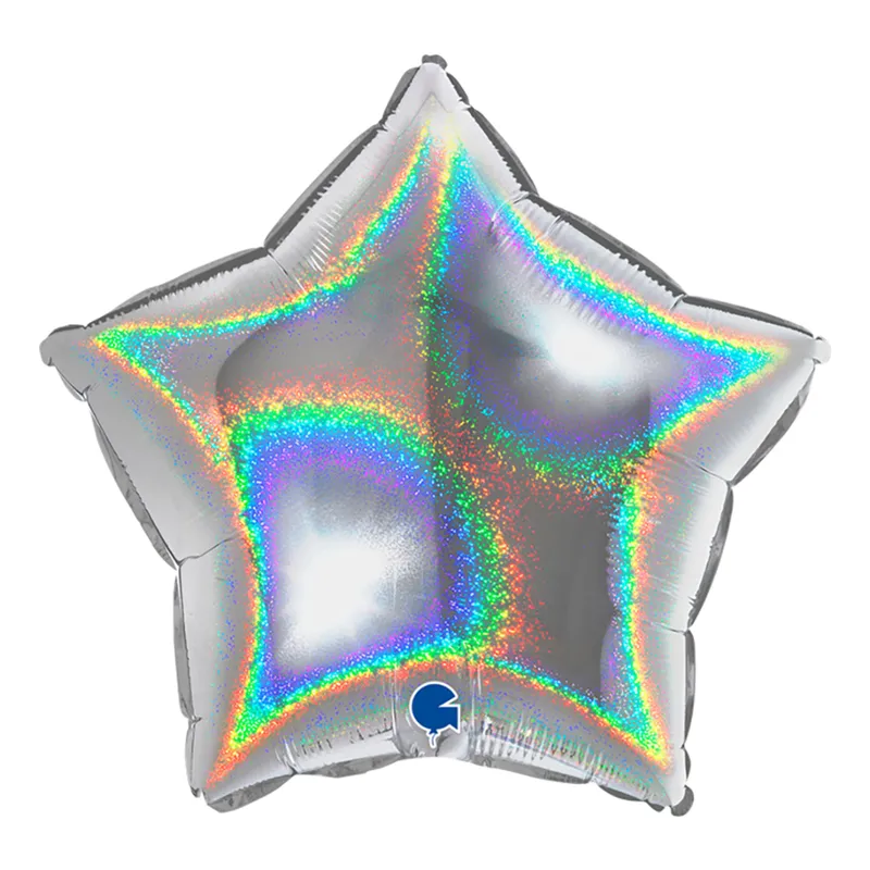Folieballong Stjärna Glitter Silver