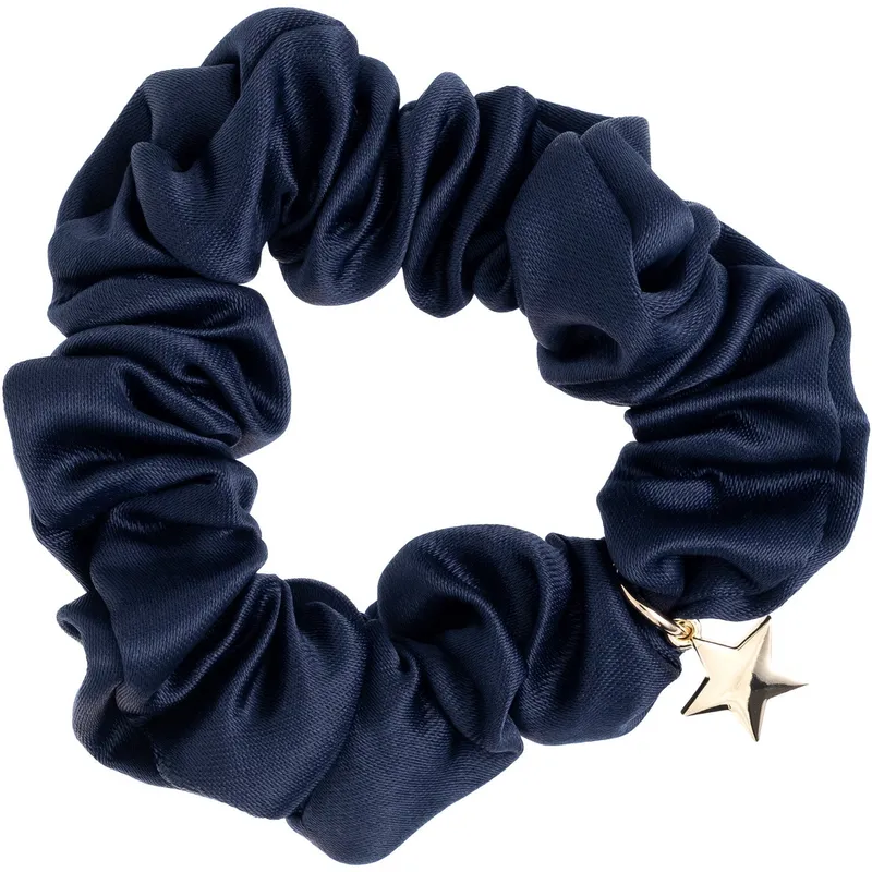 Dark Satin Scrunchie Navy Blue – 1 pcs