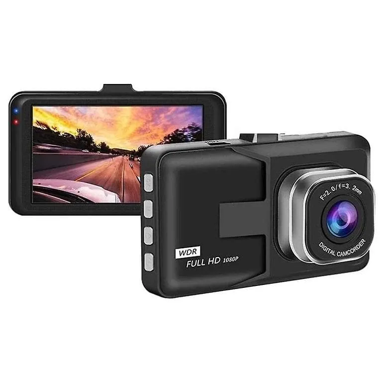 Dashcam Full HD 1080p med 3-tums Skärm, 120° Bred Vinkel, Loop-Optagelse, Nattsyn, Mikrofon – Säkerhetskamera för Bil