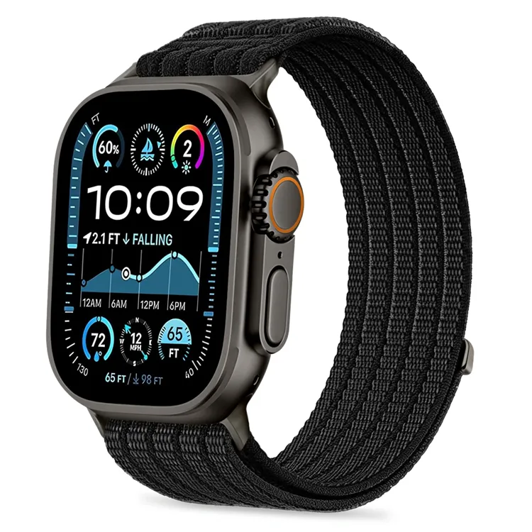 Tech-Protect Nylon Sport Strap for Apple Watch 44 / 45 / 46 / 49 mm - Black