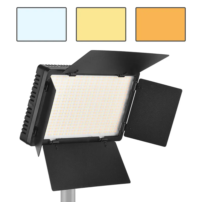 Andoer LED-600 LED-videoljus Professionell fotograferingsljuspanel 600 ST Bright Light Beads US Plug svart