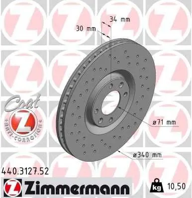 Bromsskiva ZIMMERMANN 440.3127.52