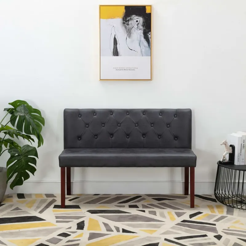 vidaXL Bänk 120 cm konstmocka grå