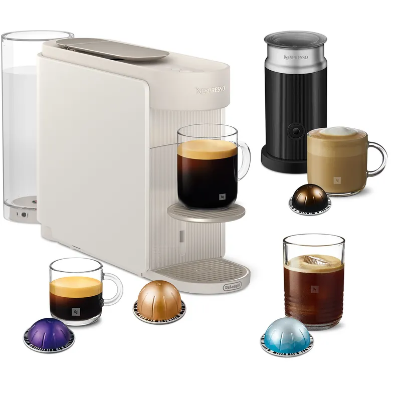 Nespresso ENV200.WAE Vertuo Up kapselmaskin med mjölkskummare 1,4 liter, vit