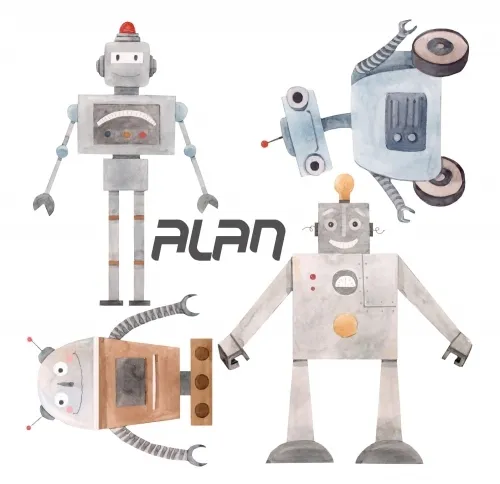 Väggdekal – Robotar / Personlig