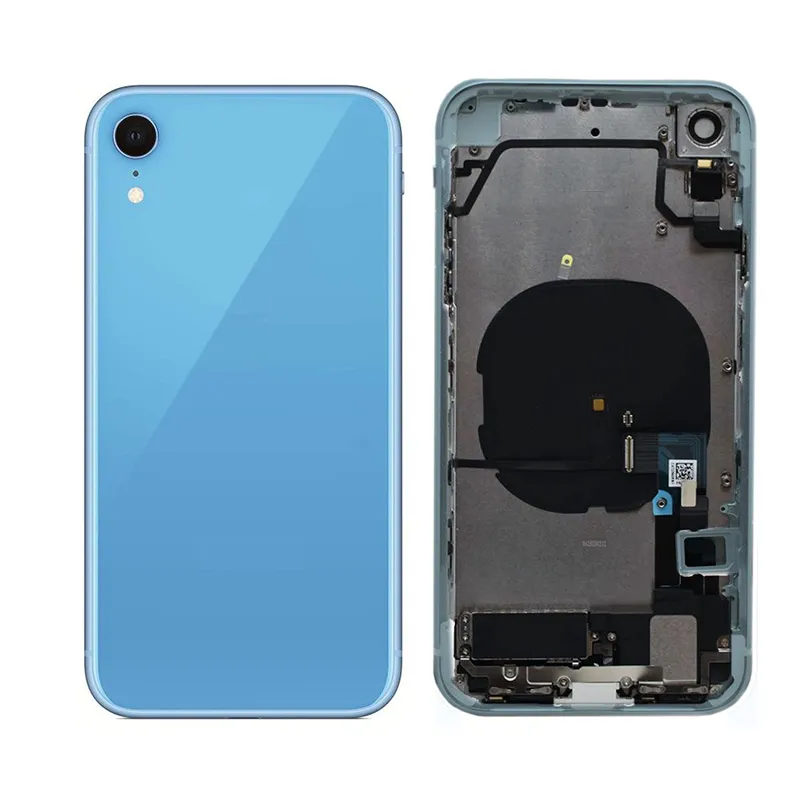 iPhone XR Komplett Baksida med Ram (utan logga) – Blå