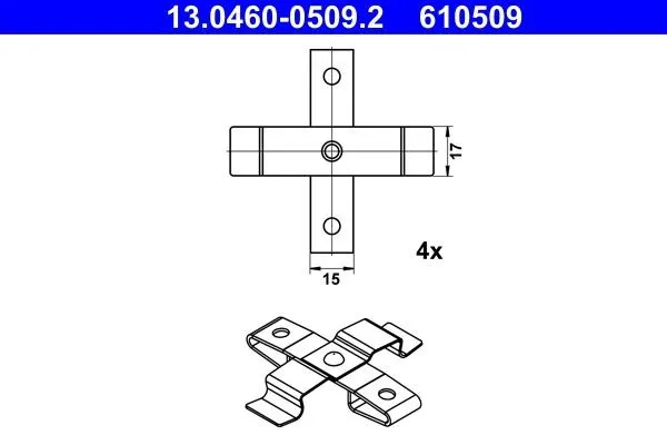 Monteringssats, bromsbelägg ATE 13.0460-0509.2