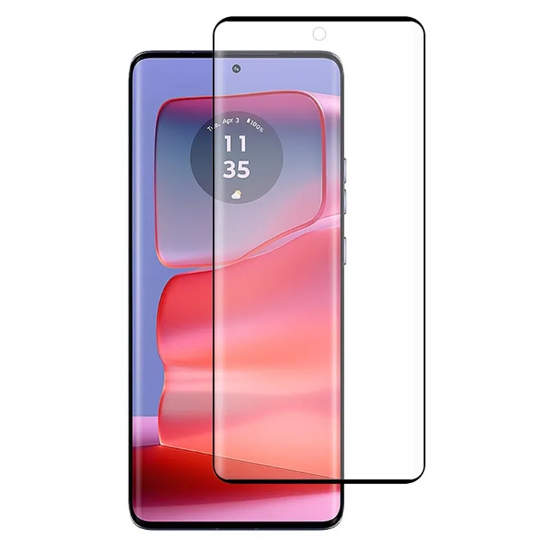 SKALO Motorola Edge 50 5G Heltäckande Skärmskydd Härdat Glas – Svart
