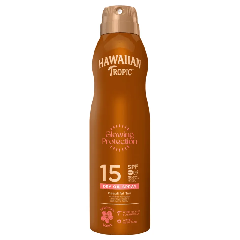Hawaiian Tropic Glowing Protection Dry Oil Spray SPF15 – 180 ml