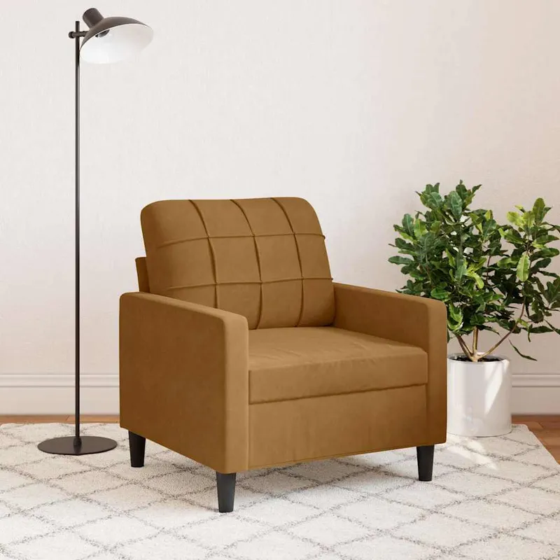 vidaXL Fåtölj Brun 60 cm sammet